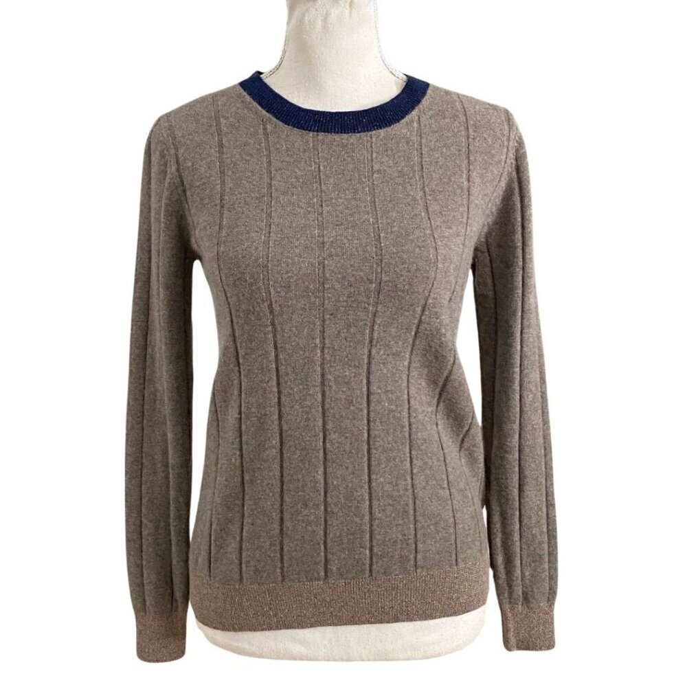 CHLOÉ STORA PARIS NAMASTE MERINO WOOL CASHMERE BLEND GLITTER SWEATER PULL - 0